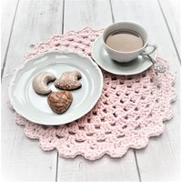Tischset - Rund Lisienne- in Rosé Aus 100% Bw Tischset - Rund Lisienne- in Rosé Aus 100% Bw von ShabbyVintageHouseDE