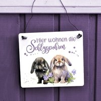 Dekoschild Hier Wohnen Die Schlappohren | Kaninchenstall Schild Wetterfest Kaufen Kaninchen Hasenschild Metallschilder Tiersc von Shabbyflair