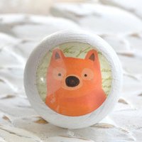 Kinder-Möbelknopf Holz Faultier Weiß von Shabbyflair