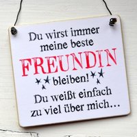 Lustiges Schild Du Wirst Immer Meine Freundin Bleiben, Weißt Einfach Zu Viel Über Mich Geschenkidee Freundschaft von Shabbyflair