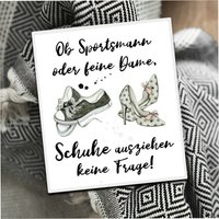 Schild Ob Sportsmann Oder Feine Dame Schuhe Aus Hier Keine Frage Dekoratives Hinweisschild Für Sportfans von Shabbyflair