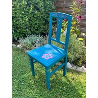 stuhl Vintage Shabby Chic Schnitzereien Handgemalt Holzstuhl von ShabbytanteDesign