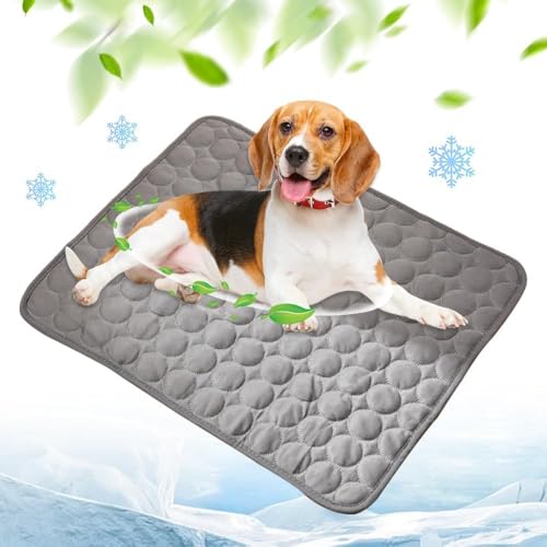 Shabeli Sommer-Hunde- und Katzen-Kühlpads selbstkühlende Pads, Wiederverwendbare Haustier-EIS-Seiden-Kühlpads, maschinenwaschbare Pads für drinnen/außen (pessimistisch, XXL) von Shabeli