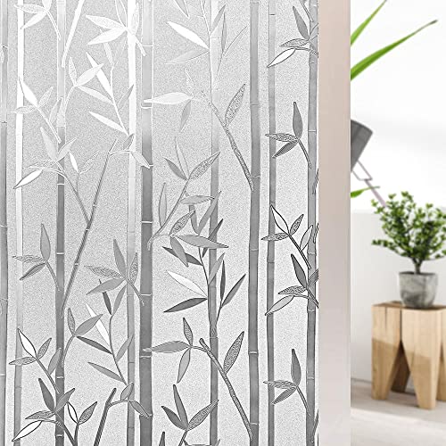 Shackcom Fensterfolie Sichtschutz Bambus Muster 90x400cm Milchglasfolie Selbsthaftend Blickdicht Fenster Folie für Badezimmer Schlafzimmer-J035 von Shackcom
