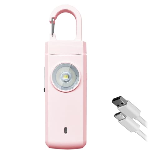 Shackcom Selbstverteidigungssirene,Wiederaufladbar,Persönlicher Sicherheitsalarm für Frauen,LED-Blitzlicht-130dB Sirene-Für Frauen,Kinder und ältere Menschen von Shackcom