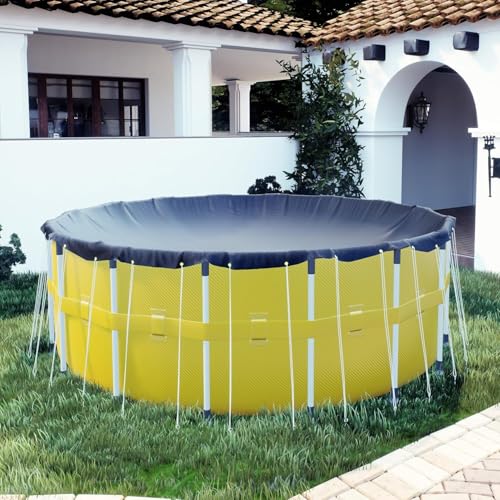 ShadeMart 24' Premium 140 g/m² runde blaue Winter-Poolabdeckung – Sicherheit, strapazierfähig, wasserdicht, UV-beständiges Design mit einfacher Installation (Abdeckungsgröße: 28 '/4 F t.Overlap von ShadeMart
