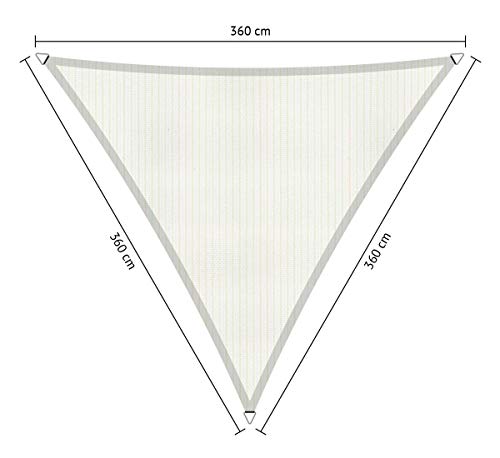 Shadow Comfort Schattensegel Sonnenschutz Wasserdurchlässig HDPE Gartenmarkise für Außen Garten Terrasse UV-Block - Dreieck 3,6x3,6x3,6x3,6m - Arctic White von Shadow Comfort