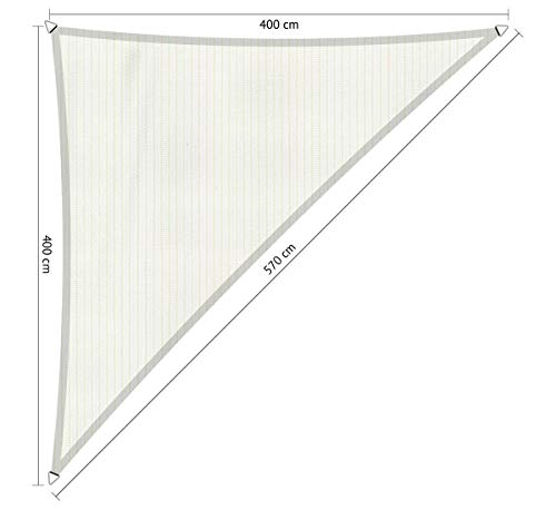 Shadow Comfort Schattensegel Sonnenschutz Wasserdurchlässig HDPE Gartenmarkise für Außen Garten Terrasse UV Block - Dreieck 4x4x5,70m - Arctic White von Shadow Comfort
