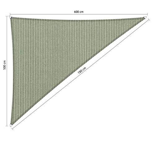 Shadow Comfort Schattensegel Sonnenschutz Wasserdurchlässig HDPE Gartenmarkise für Außen Garten Terrasse UV Block - Dreieck 5x6x7,80m - Moonstone Green von Shadow Comfort