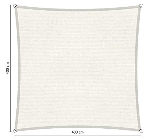 Shadow Comfort Schattensegel Sonnenschutz Wasserdurchlässig HDPE Gartenmarkise für Außen Garten Terrasse UV-Block - Quadrat 4x4m - Arctic White von Shadow Comfort