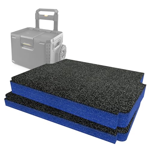 Shadow Foam Einsatzpaket kompatibel mit Toughbuilt® StackTech Rollwerkzeugkasten | Schneiden und Schälen von Schaumstoff für Werkzeugkasten-Organisation, Kaizen, 5S (Blau, 50 mm) von Shadow Foam