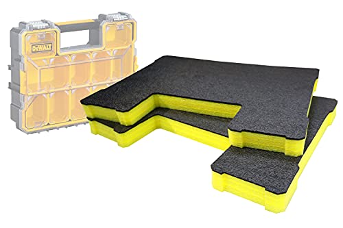 Shadow Foam Fatmax Pro Organiser Inserts [Doppelpack] für DeWalt TSTAK & Stanley Fatmax | Handwerkzeuge, Elektrowerkzeuge & Werkzeugaufbewahrung (30mm, Gelb) von Shadow Foam