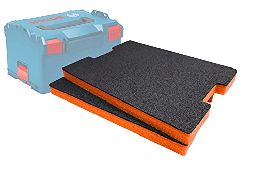 Shadow Foam L-Boxx Einsätze [Doppelpack] für Bosch L-Boxx 102-374 Schaumstoff für Sortimo L-Boxx Modular Werkzeugkoffer (30mm, Orange) von Shadow Foam