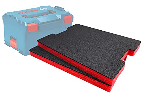 Shadow Foam L-Boxx Einsätze [Doppelpack] für Bosch L-Boxx 102-374 Schaumstoff für Sortimo L-Boxx Modular Werkzeugkoffer (30mm, Rot) von Shadow Foam