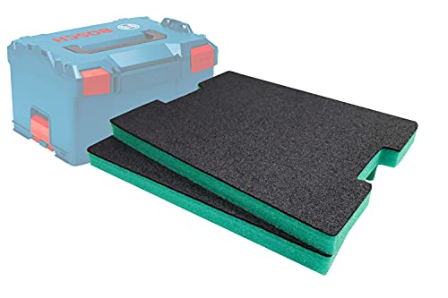 Shadow Foam L-Boxx Einsätze [Doppelpack] für Bosch L-Boxx 102-374 Schaumstoff für Sortimo L-Boxx Modular Werkzeugkoffer (50mm, Blaugrün) von Shadow Foam