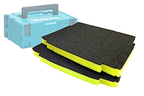 Shadow Foam Makpac Einsatz [Doppelpack] Anpassbarer Schaumstoff für Makita Makpac Modular Systeme | Ideal für Lean, 5S, Kaizen & Custom Organizer (30mm, Gelb) von Shadow Foam