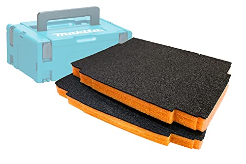 Shadow Foam Makpac Einsatz [Doppelpack] Anpassbarer Schaumstoff für Makita Makpac Modular Systeme | Ideal für Lean, 5S, Kaizen & Custom Organizer (30mm, Orange) von Shadow Foam