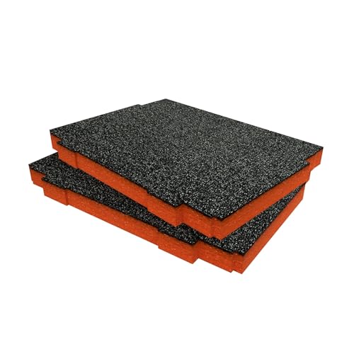 Shadow Foam Makpac Einsatz [Doppelpack] Anpassbarer Schaumstoff für Makita Makpac Modular Systeme | Ideal für Lean, 5S, Kaizen & Custom Organizer (30mm, Orange) von Shadow Foam