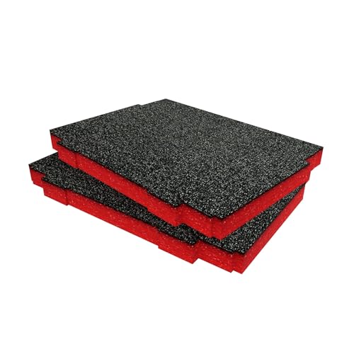 Shadow Foam Makpac Einsatz [Doppelpack] Anpassbarer Schaumstoff für Makita Makpac Modular Systeme | Ideal für Lean, 5S, Kaizen & Custom Organizer (30mm, Rot) von Shadow Foam