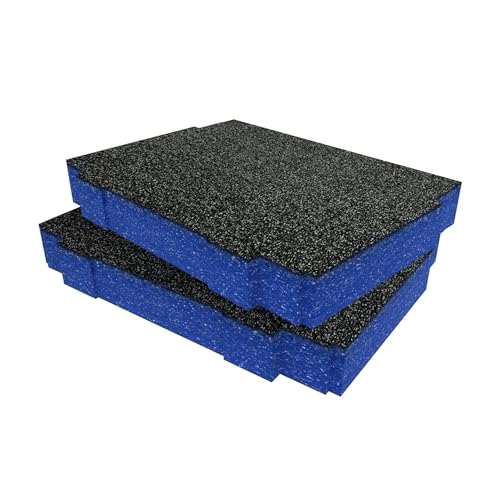 Shadow Foam Makpac Einsatz [Doppelpack] Anpassbarer Schaumstoff für Makita Makpac Modular Systeme | Ideal für Lean, 5S, Kaizen & Custom Organizer (50mm, Blau) von Shadow Foam