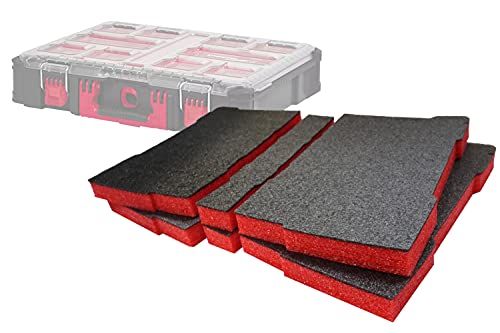 Shadow Foam Milwaukee Packout Organizer [Doppelpack] Schaumstoff für Milwaukee Packout Modular Systeme | Ideal für Lean, 5S, Kaizen & Custom Organizer (30mm, Rot) von Shadow Foam