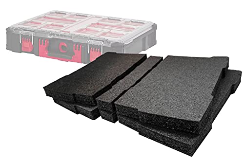 Shadow Foam Milwaukee Packout Organizer [Doppelpack] Schaumstoff für Milwaukee Packout Modular Systeme | Ideal für Lean, 5S, Kaizen & Custom Organizer (30mm, Schwarz) von Shadow Foam