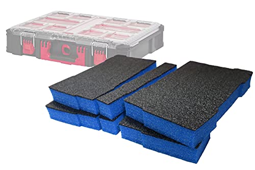 Shadow Foam Milwaukee Packout Organizer [Doppelpack] Schaumstoff für Milwaukee Packout Modular Systeme | Ideal für Lean, 5S, Kaizen & Custom Organizer (50mm, Blau) von Shadow Foam