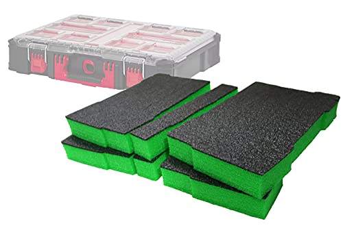 Shadow Foam Milwaukee Packout Organizer [Doppelpack] Schaumstoff für Milwaukee Packout Modular Systeme | Ideal für Lean, 5S, Kaizen & Custom Organizer (50mm, Grün) von Shadow Foam