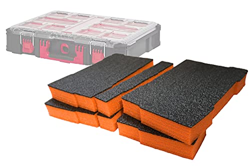 Shadow Foam Milwaukee Packout Organizer [Doppelpack] Schaumstoff für Milwaukee Packout Modular Systeme | Ideal für Lean, 5S, Kaizen & Custom Organizer (50mm, Orange) von Shadow Foam