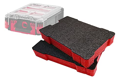 Shadow Foam Milwaukee Packout Organizer [Doppelpack] Schaumstoff für Milwaukee Packout Modular Systeme | Ideal für Lean, 5S, Kaizen & Custom Organizer (50mm, Rot) von Shadow Foam