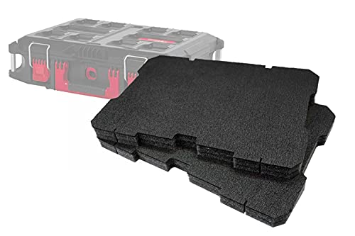 Shadow Foam Milwaukee Packout Werkzeugkoffer [Doppelpack], anpassbarer Schaumstoff für Milwaukee Packout Modular Systeme | Ideal für Lean, 5S, Kaizen & Custom Organizer (30mm, Schwarz) von Shadow Foam