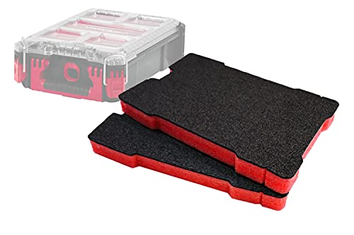 Shadow Foam Packout Compact Organizer Schaumstoffeinlage [Doppelpack] anpassbarer Schaumstoff für Milwaukee Packout Modular Systeme | Lean, 5S, Kaizen & Custom Organizer (30mm, Rot) von Shadow Foam