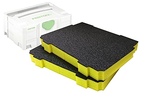 Shadow Foam Systainer-Einsatz [Doppelpack] für Festool und Tanos Systainer | Schaumstoff für modulare Systeme | Ideal für Lean, 5S, Kaizen & Custom Organizer (50mm, Gelb) von Shadow Foam