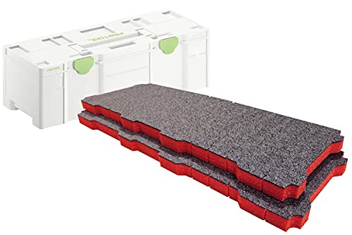 Shadow Foam Systainer SYS3 XXL Schaumstoffeinlagen [Doppelpack] Zuschneiden und Schälschaum für Festool und TANOS SYS3 XXL Systainer (30mm, Rot) von Shadow Foam