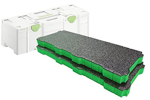 Shadow Foam Systainer SYS3 XXL Schaumstoffeinlagen [Doppelpack] Zuschneiden und Schälschaum für Festool und TANOS SYS3 XXL Systainer (50mm, Grün) von Shadow Foam