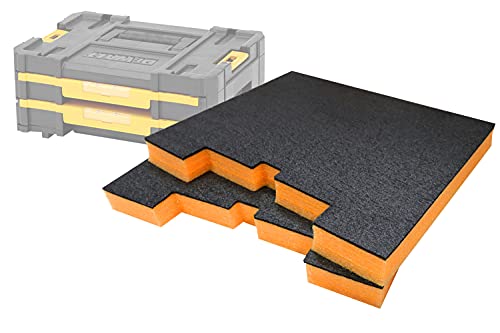 Shadow Foam TSTAK/ProStack Schubladen Schaumstoffeinsätze für DeWalt & Stanley | Handwerkzeuge, Elektrowerkzeuge & Werkzeugaufbewahrung (30mm, Orange) von Shadow Foam
