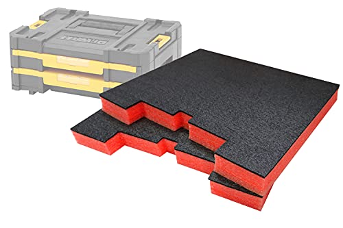 Shadow Foam TSTAK/ProStack Schubladen Schaumstoffeinsätze für DeWalt & Stanley | Handwerkzeuge, Elektrowerkzeuge & Werkzeugaufbewahrung (30mm, Rot) von Shadow Foam