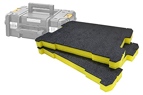 Shadow Foam TSTAK/ProStack Werkzeugkoffer-Einsatz [Doppelpack] anpassbarer Schaumstoff für DeWalt/Stanley Modular Systeme | Ideal für Lean, 5S, Kaizen & Custom Organizer (30mm, Gelb) von Shadow Foam