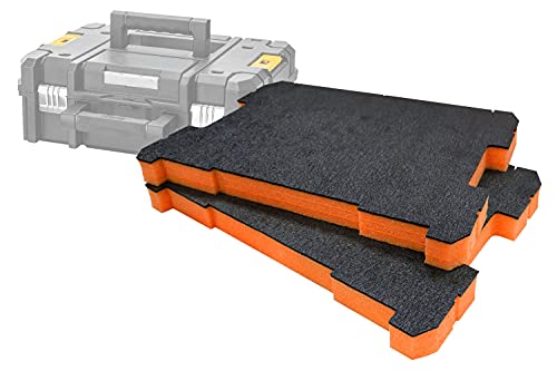 Shadow Foam TSTAK/ProStack Werkzeugkoffer-Einsatz [Doppelpack] anpassbarer Schaumstoff für DeWalt/Stanley Modular Systeme | Ideal für Lean, 5S, Kaizen & Custom Organizer (30mm, Orange) von Shadow Foam