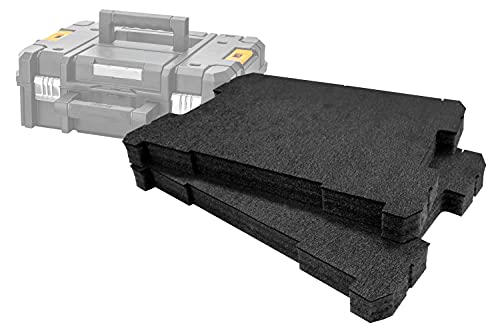Shadow Foam TSTAK/ProStack Werkzeugkoffer-Einsatz [Doppelpack] anpassbarer Schaumstoff für DeWalt/Stanley Modular Systeme | Ideal für Lean, 5S, Kaizen & Custom Organizer (30mm, Schwarz) von Shadow Foam