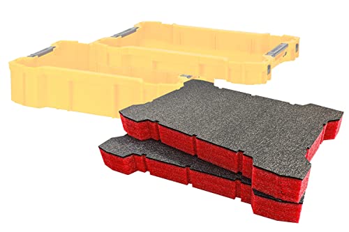 Shadow Foam ToughSystem 2.0 Tray Inserts [Doppelpack] für DeWalt ToughSystem | Werkzeugorganisation für Handwerkzeuge, Elektrowerkzeuge & Werkzeugaufbewahrung(50mm, Rot) von Shadow Foam