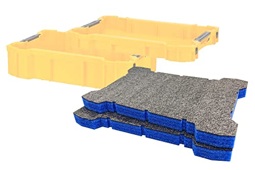 Shadow Foam ToughSystem 2.0 Tray Inserts [Doppelpack] für DeWalt ToughSystem | Werkzeugorganisation für Handwerkzeuge, Elektrowerkzeuge & Werkzeugaufbewahrung (30mm, Blau) von Shadow Foam
