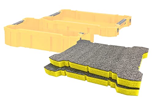 Shadow Foam ToughSystem 2.0 Tray Inserts [Doppelpack] für DeWalt ToughSystem | Werkzeugorganisation für Handwerkzeuge, Elektrowerkzeuge & Werkzeugaufbewahrung (30mm, Gelb) von Shadow Foam