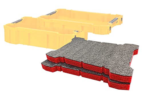 Shadow Foam ToughSystem 2.0 Tray Inserts [Doppelpack] für DeWalt ToughSystem | Werkzeugorganisation für Handwerkzeuge, Elektrowerkzeuge & Werkzeugaufbewahrung (30mm, Rot) von Shadow Foam