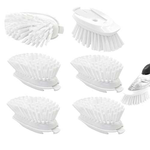 Nachfüllbürsten für OXO Spülbürste, 6 Stück, Spülmittel-Spenderkopf, Ersatz für Schrubber (Weiß) von Shadowgallery