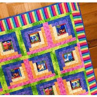 Dschungel Tier Helle Blockhaus Baby/Krippe Quilt-Orange Bindung Dschungel Tier Helle Blockhaus Baby/Krippe Quilt-Orange Bindung von ShadySpringQuilts