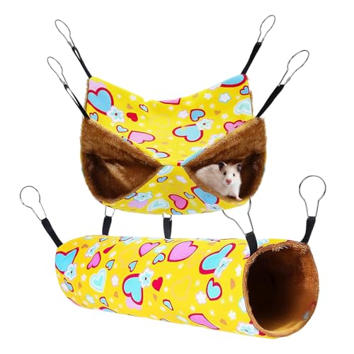 Shaersu Hamster Hängematte - 2 Stück Kleintier Hängematte - Bequemes Kletter Spielzeug Ruheplatz Bereicherungsspielplatz für Kleintiere Haustierkäfig Igel Shaersu Hamster Hängematte - 2 Stück Kleintier Hängematte - Bequemes Kletter Spielzeug Ruheplatz Bereicherungsspielplatz für Kleintiere Haustierkäfig Igel von Shaersu