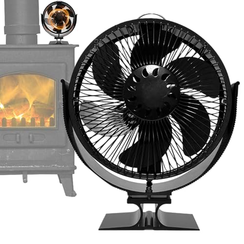 Shaersu Heizlüfter Für Kaminofen | 360 Grad Rotation Elektrischer Ventilator - Leise Luftverteiler Für Restaurant Hotel Zuhause Mietwohnung von Shaersu
