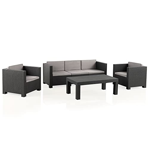 Shaf - Diva Tropea | Lounge Gartenmöbel Set 5 Personen | Balkonmöbel Set für Terrasse oder Garten - Graphit von Shaf