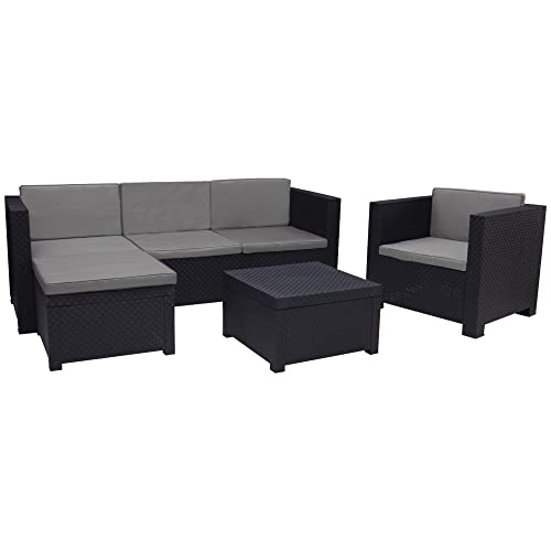 Shaf - Manhattan | Lounge Gartenmöbel Set 5 Personen | Balkon Möbel für Terrasse oder Garten - Anthrazit von Shaf